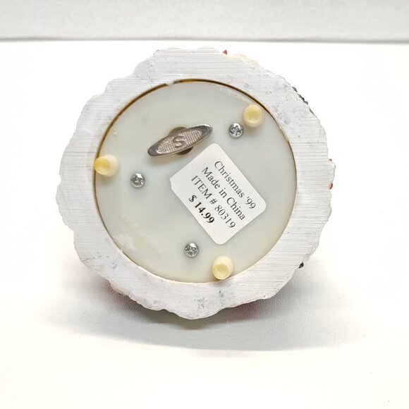 Christmas '99 Musical Teddy Bear Figurine Plays "We Wish You A Merry Christmas" - Picture 8 of 9